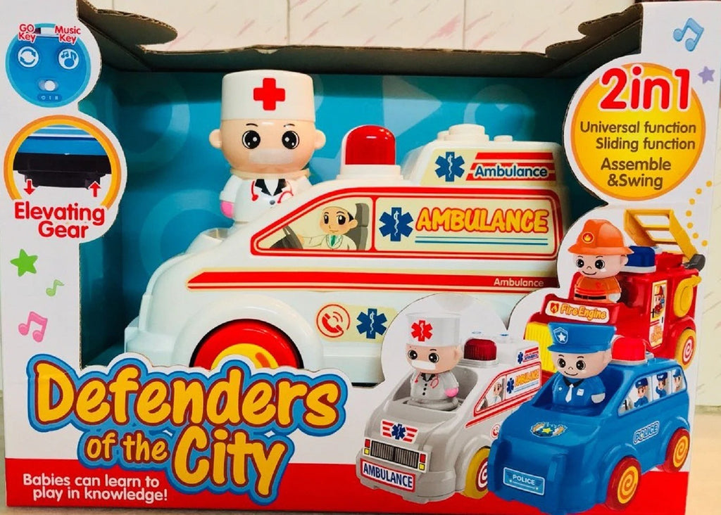 2-in-1 Ambulance Toy Car with Doctor Figure – Sliding & Swinging Rescue Vehicle for Kids