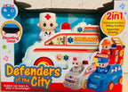 2-in-1 Ambulance Toy Car with Doctor Figure – Sliding & Swinging Rescue Vehicle for Kids