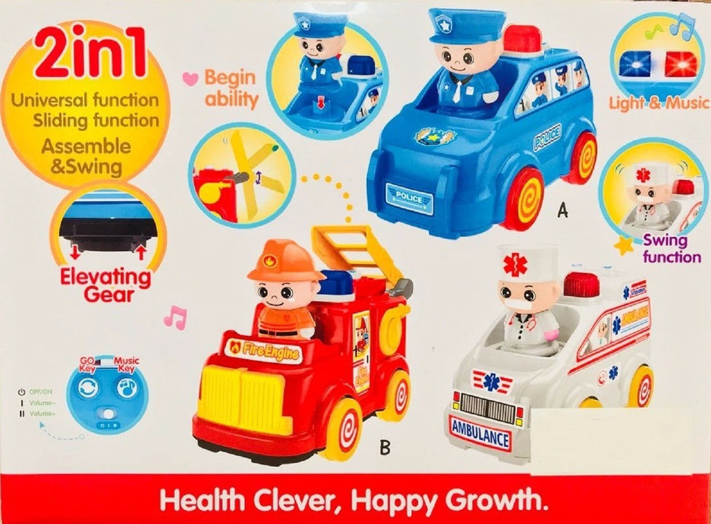 2-in-1 Ambulance Toy Car with Doctor Figure – Sliding & Swinging Rescue Vehicle for Kids