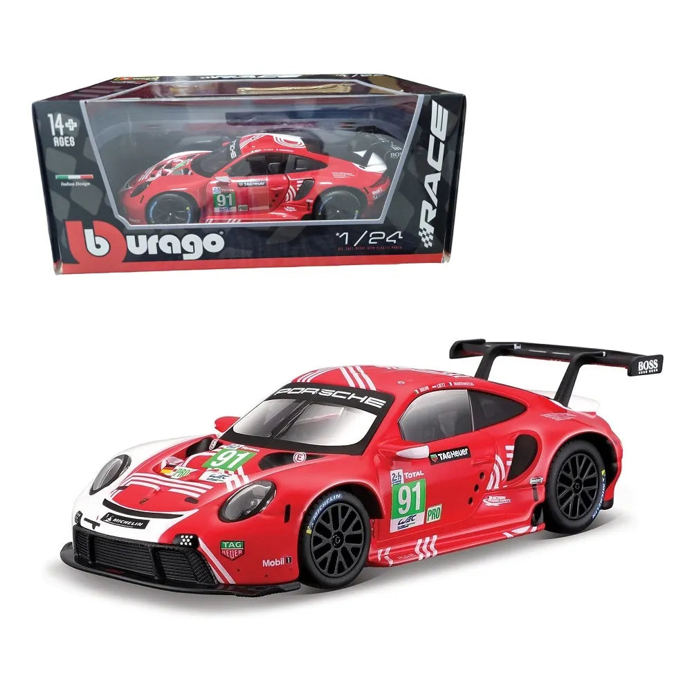 Bburago 1/24 Scale Porsche 911 RSR Lemans 2020 (Red) Diecast Car Model