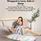 StarAndDaisy Baby Bed Set with Mosquito Net & Sleeping Bag Combo – Travel-Friendly Newborn Bed, Animal Print