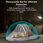StarAndDaisy Baby Bed Set with Mosquito Net & Sleeping Bag Combo – Travel-Friendly Newborn Bed, Animal Print