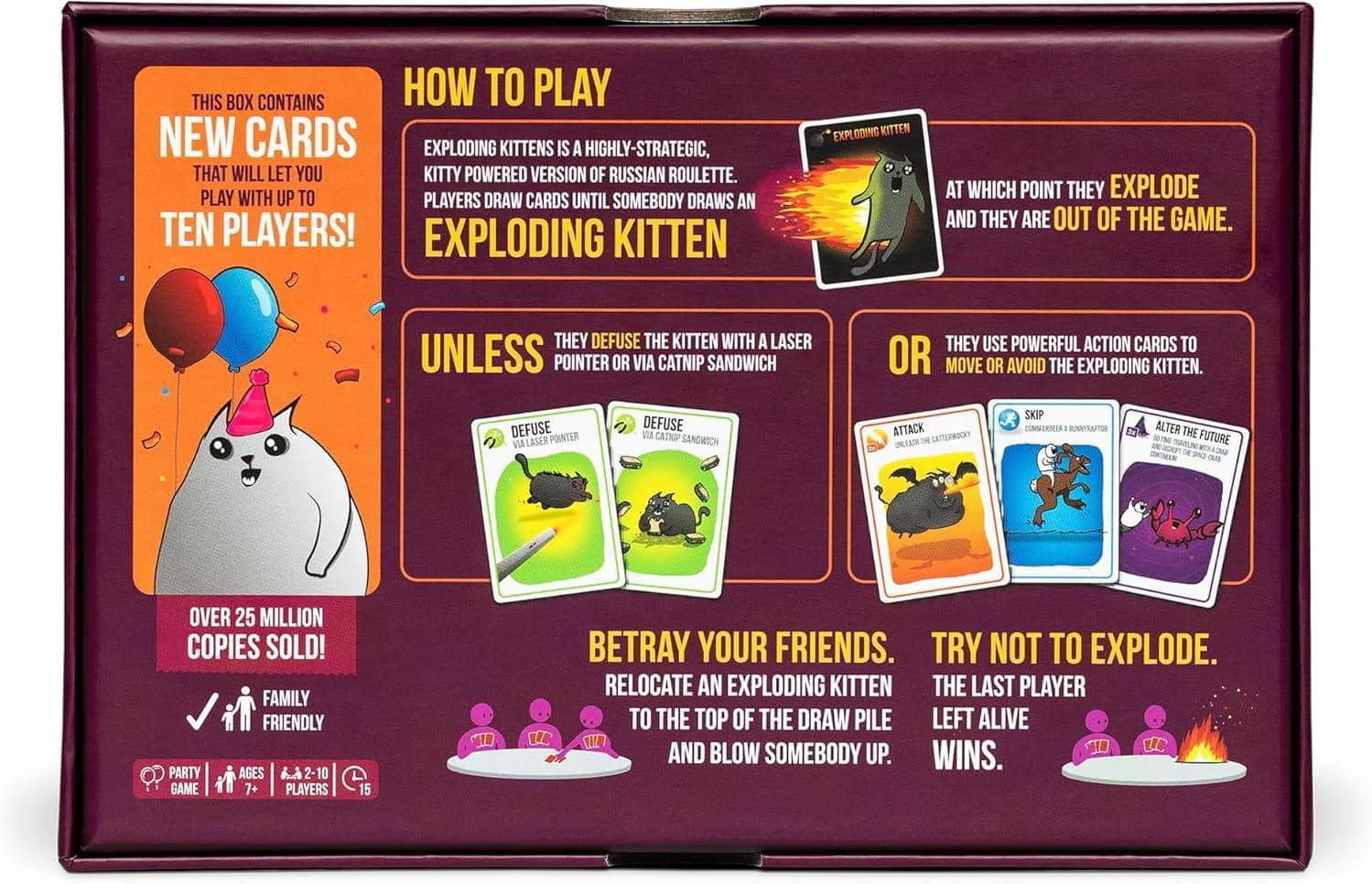 Exploding Kittens Party Pack Card Game for Kids, Teens & Adults (2-10 Players)
