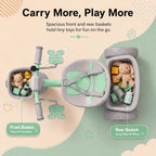 StarAndDaisy Kids Tricycle with Dual Storage Baskets & Safety Belt – 2–5 Years, Green