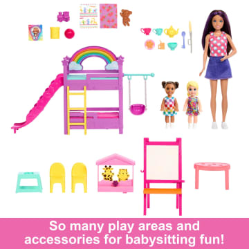 Mattel Barbie Skipper Babysitters Inc. Ultimate Daycare Playset With 3 Dolls, Furniture & 15+ Accessories