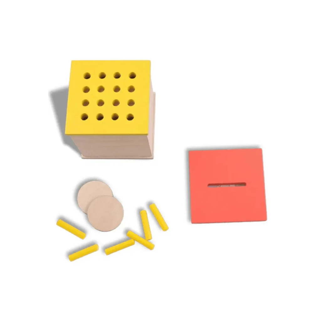 Curious Cub Coin & Peg Box Multi Color - Educational Toy for 0-12 Months
