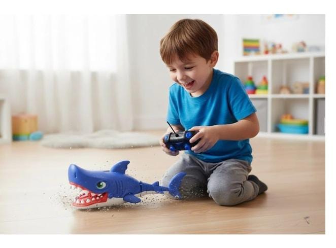 Remote Control Spray Stunt Shark Toy for Kids – RC Joyful Shark with Water Mist Spray, Lights, Realistic Sound & Flexible Body (Ages 4+)