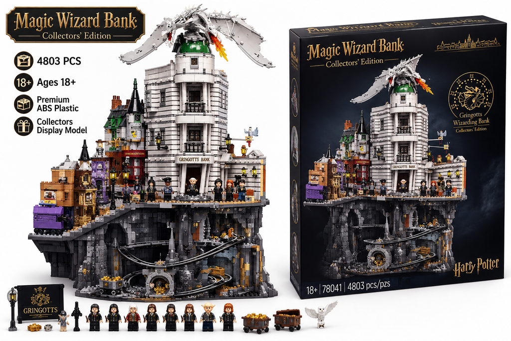 Magic Wizard Bank Building Blocks Set 4803 Pieces Premium Fantasy Collectors Display Model