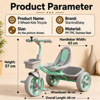 StarAndDaisy Kids Tricycle with Dual Storage Baskets & Safety Belt – 2–5 Years, Green