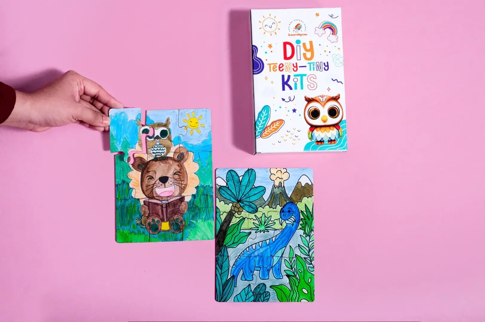 ilearnngrow Teeny Tiny DIY Puzzle Set of Two for Kids Multi-Craft Kids Puzzle Kit