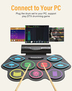 Electronic Drum Kit Playmat Set (Silicone Portable Drum Set)