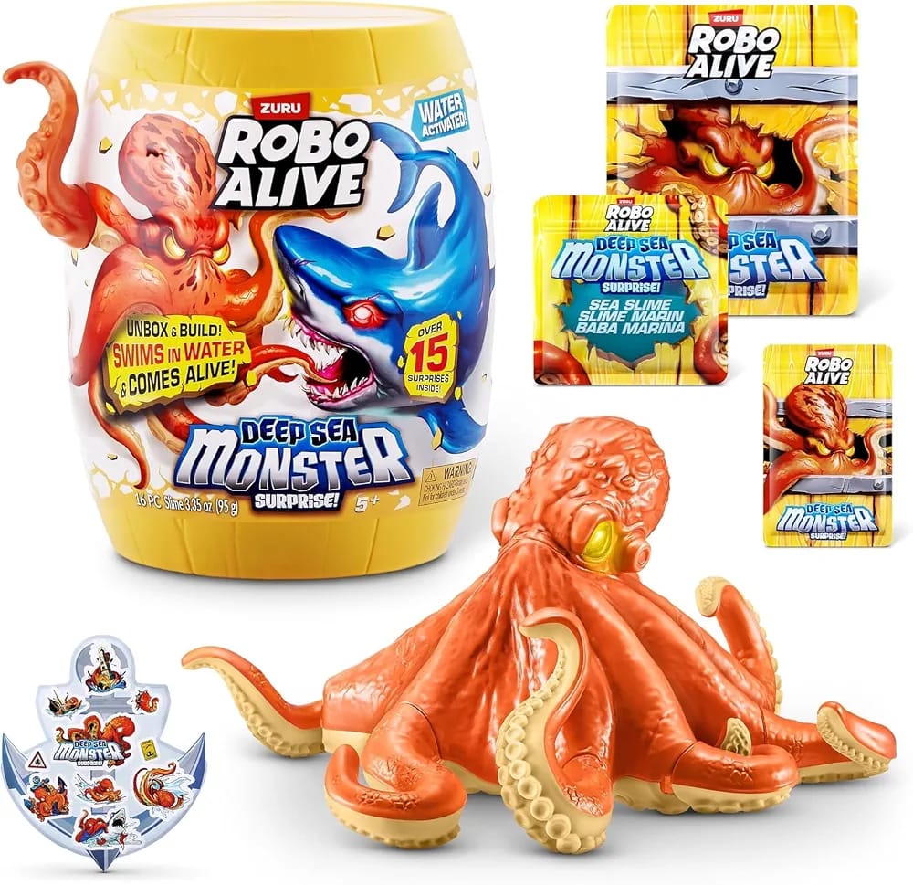 ZURU Robo Alive Deep Sea Monster Surprise Barrel Toy