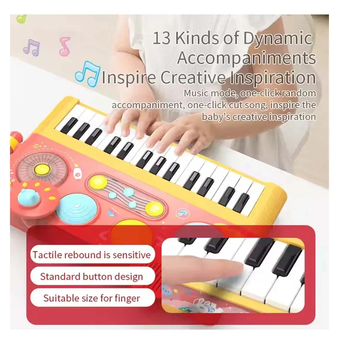 Early Learning Piano Keyboard Toy Infant Toys – Electronic Music Set with Microphone, Lights & Educational Modes