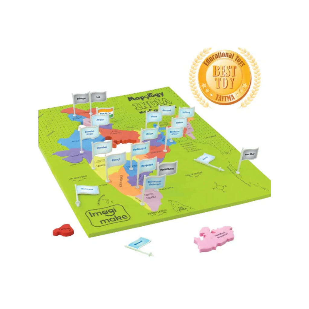 ImagiMake Mapology India Map with Flash Card