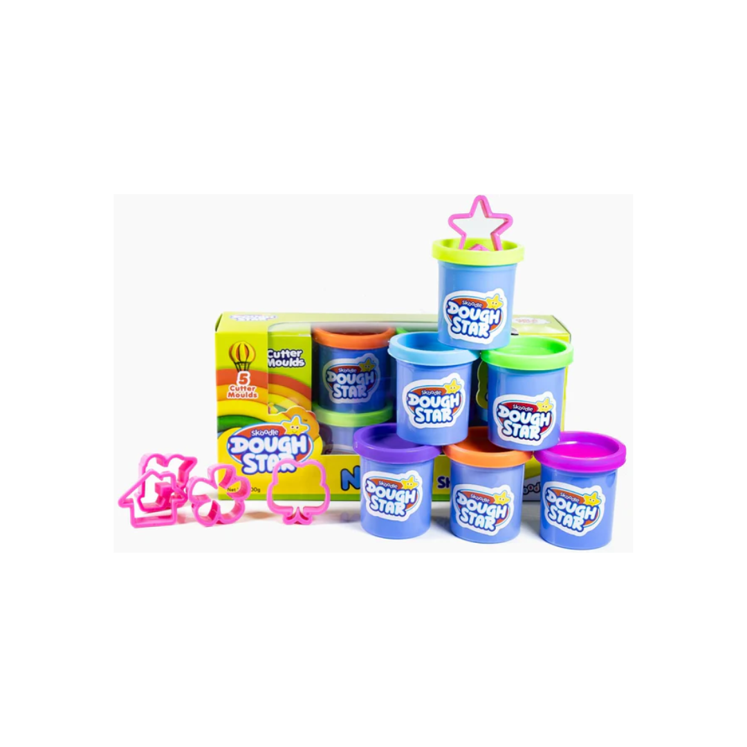 Skoodle Dough Star Gala Pack 300gm, 6 shades Neon modelling dough