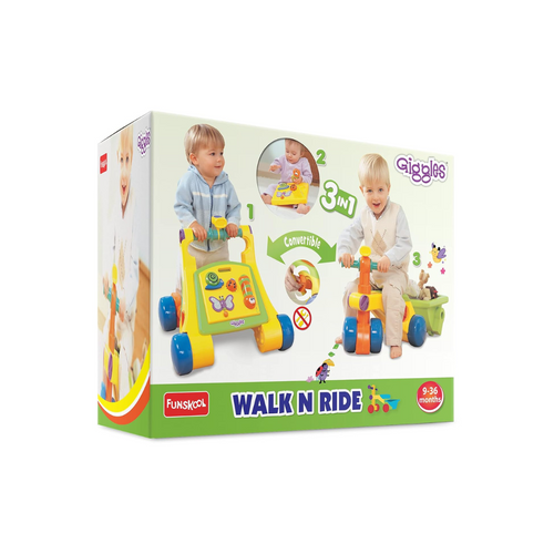 Funskool 3in1 Walk N Ride Tomy Ride On - Ride-On Toy for 0-12 Months
