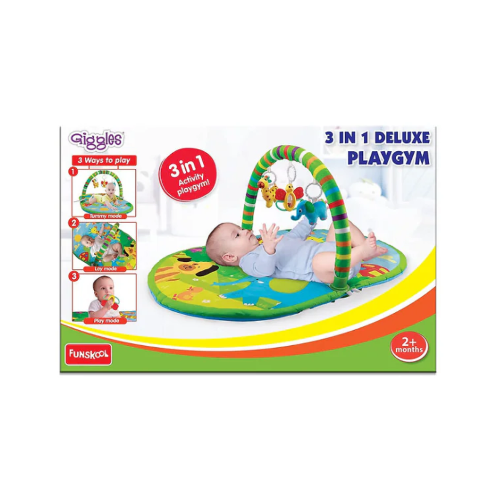 Funskool Baby 3 in1 Deluxe Playgym Multicolor - Baby Gift Set for 0-12 Months View 2