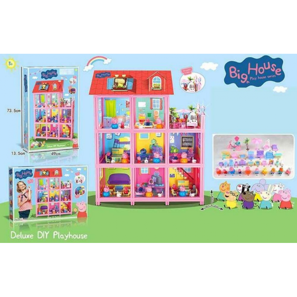 Rainbow Toys Deluxe Big Doll House Playhouse with Furniture & Accessories