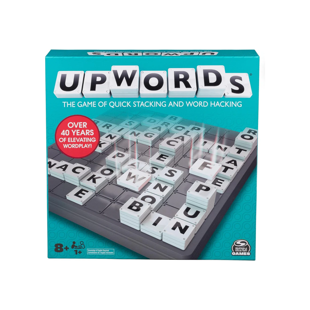 Funskool Upwords, Word Game with Stackable Letter Tiles Rotating Game for Adults and Kids