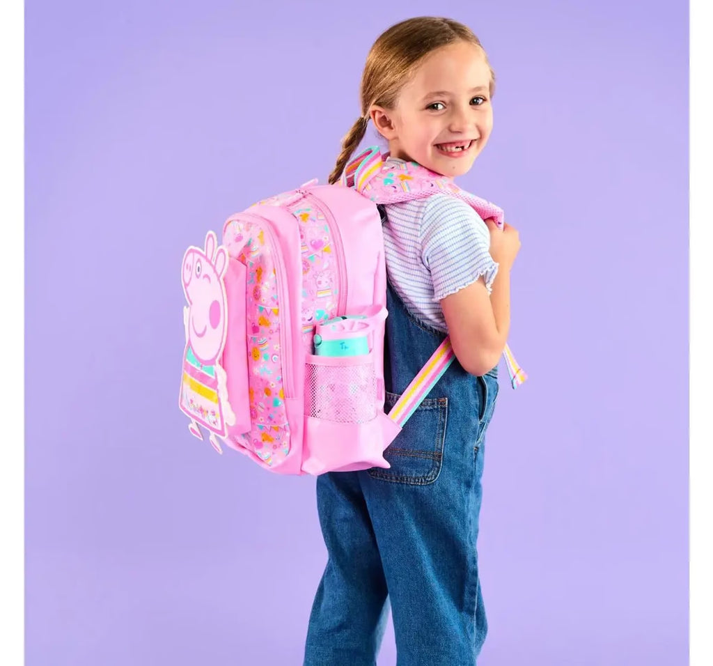 Smiggle Peppa Pig 14 Inch Kids School Backpack – Pink Character Bag | 3–7 Years