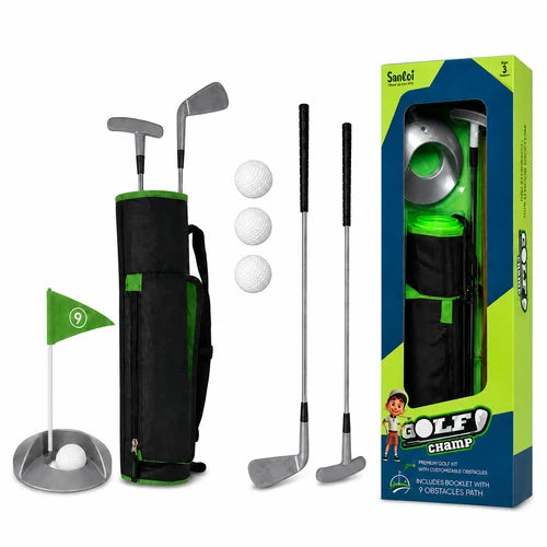 Santoi Golf Champ Complete Kids Golf Set with 2 Clubs, Balls, Flag & Carry Bag