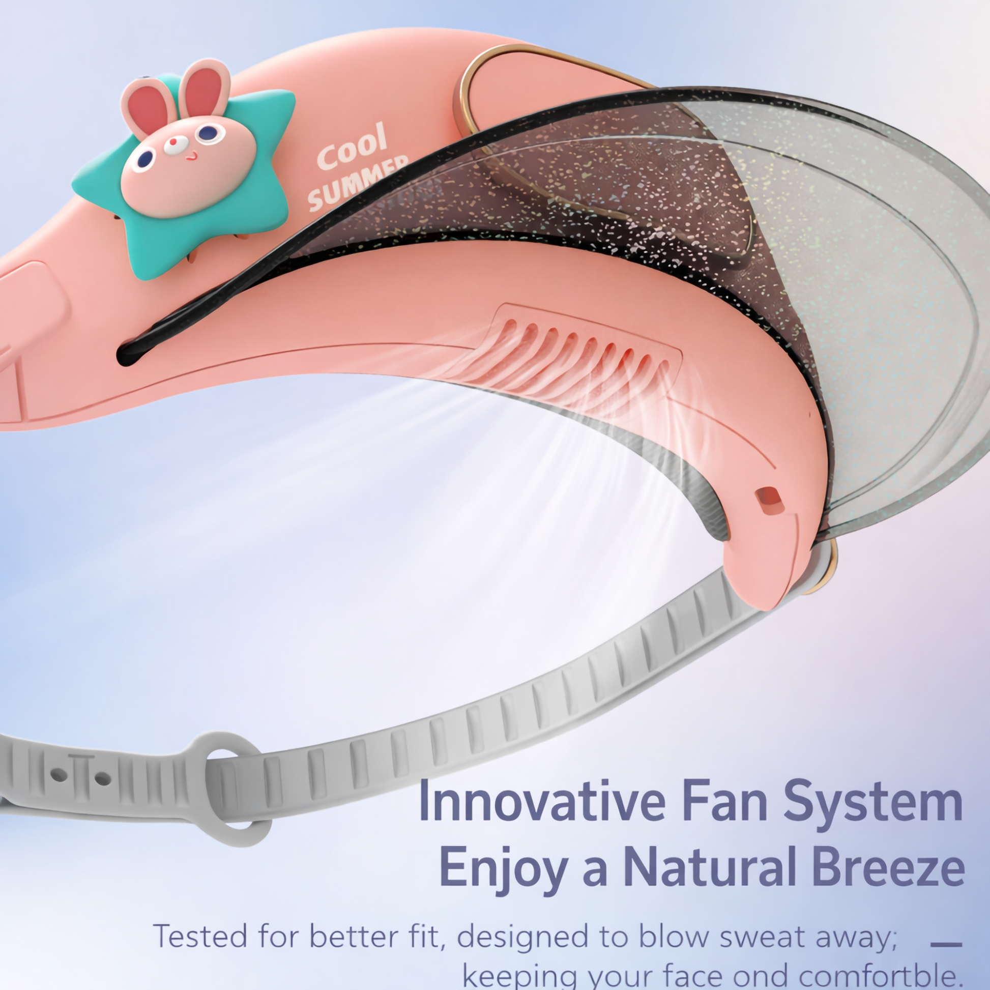 Rainbow Toys Cute Animal Fan Sun Hat (Bladeless Cooling Built-in Fan) Assorted Color