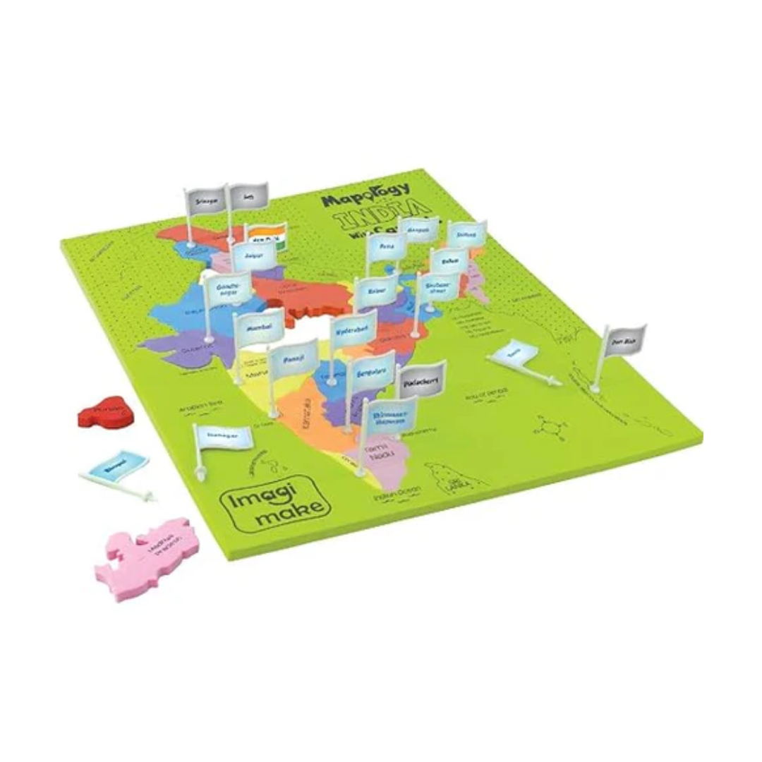 Imagimake Mapology India with State Capitals India Map Puzzle - Jigsaw Puzzle, 25 Pieces, Kids