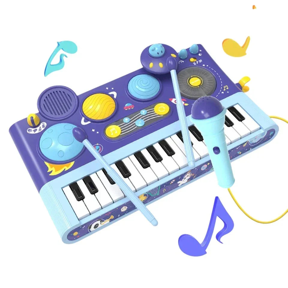 Early Learning Piano Keyboard Toy Infant Toys – Electronic Music Set with Microphone, Lights & Educational Modes