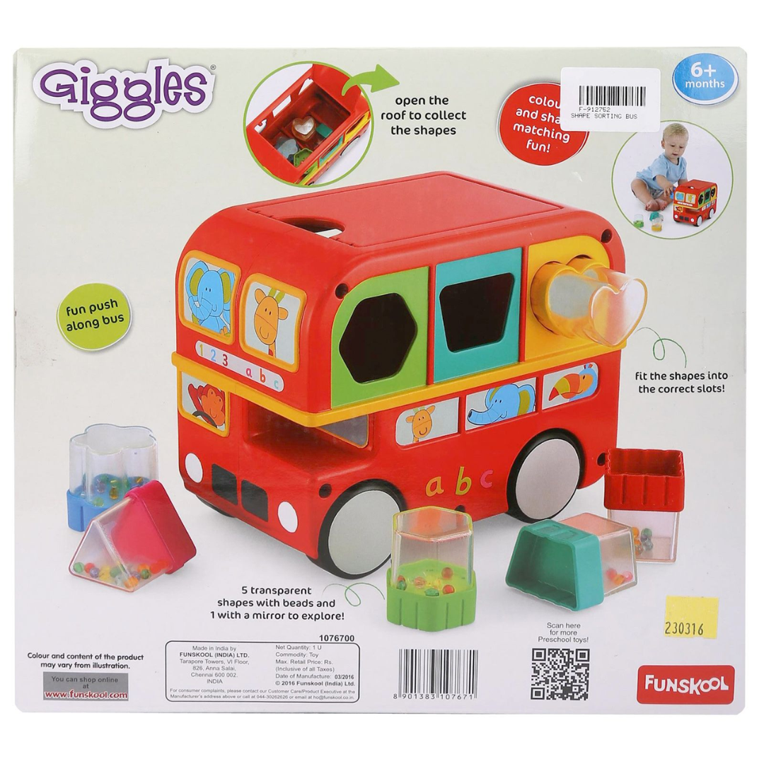 Funskool Giggles Shape Sorting Bus - Red