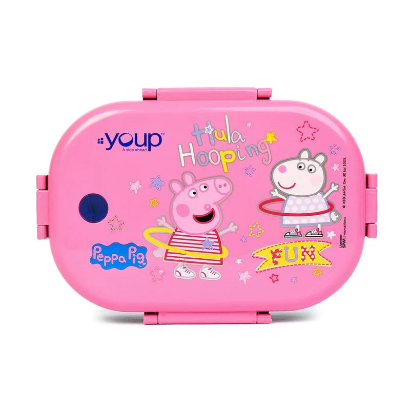 Youp 750ML Presents Peppa Pig Theme Kids Lunch Box Happy Bite, Stainless Steel Insulated Lunch Box Assorted Color