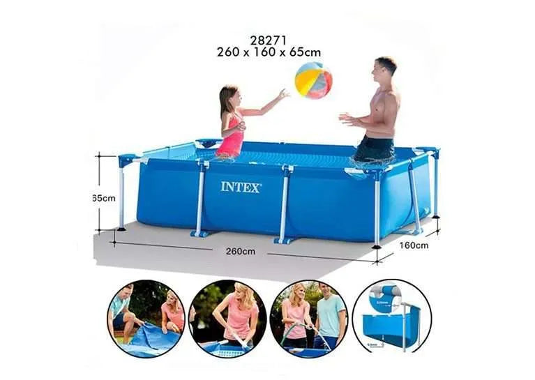 Intex 28271 Inflatable Easy Set Swimming Pool 8.5ft X 5.2ft X 2ft