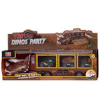 Dinosaur Transport Truck Toy with 3 Cars Dino’s Party Storage & Playset