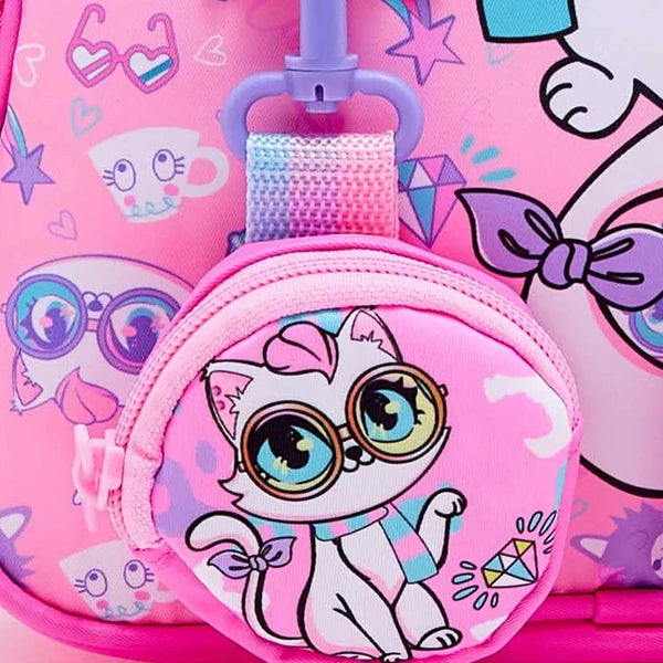 VEST Field of Cats Kids Backpack – Cute Pink Cat School Bag 26.3 cm 2–5 Years