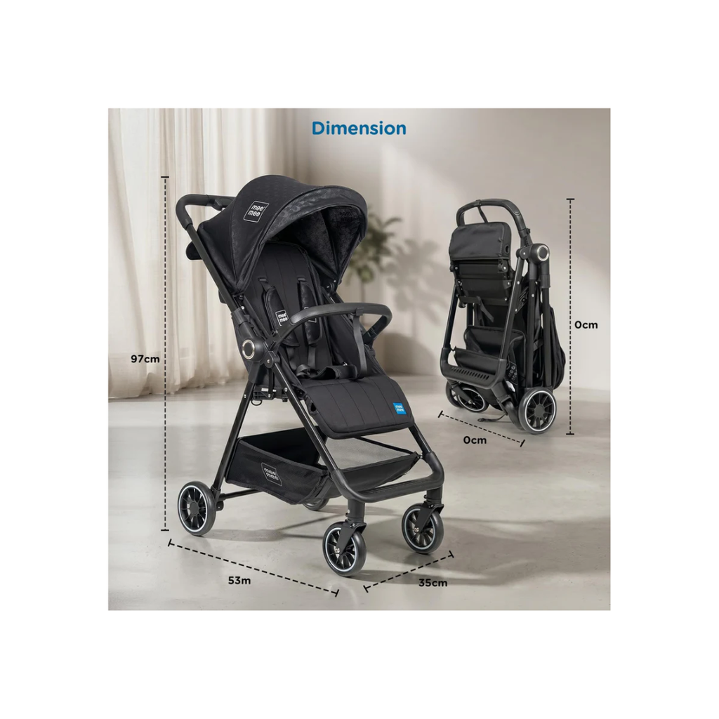 Mee Mee Easy Go Baby Stroller Black - Baby Stroller for 0-12 Months View 2