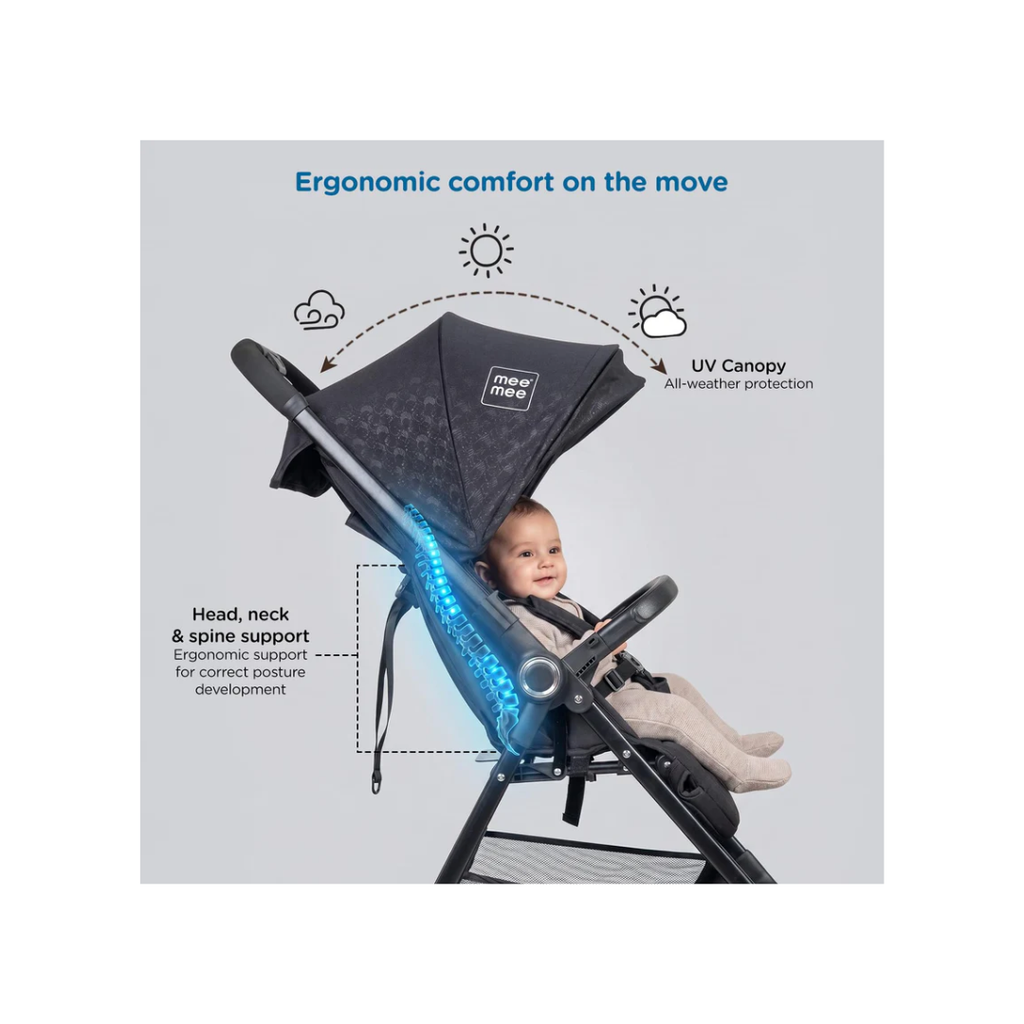 Mee Mee Easy Go Baby Stroller Black - Baby Stroller for 0-12 Months View 4
