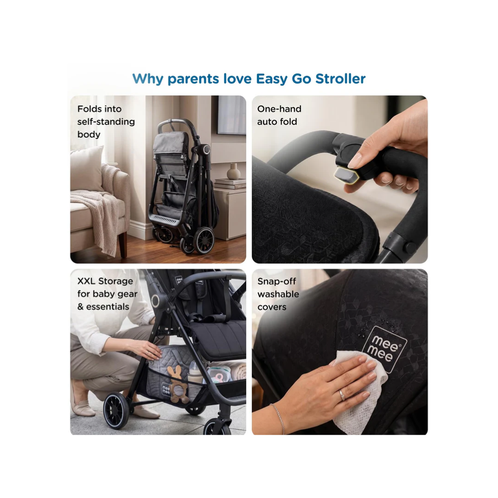 Mee Mee Easy Go Baby Stroller Black - Baby Stroller for 0-12 Months View 7