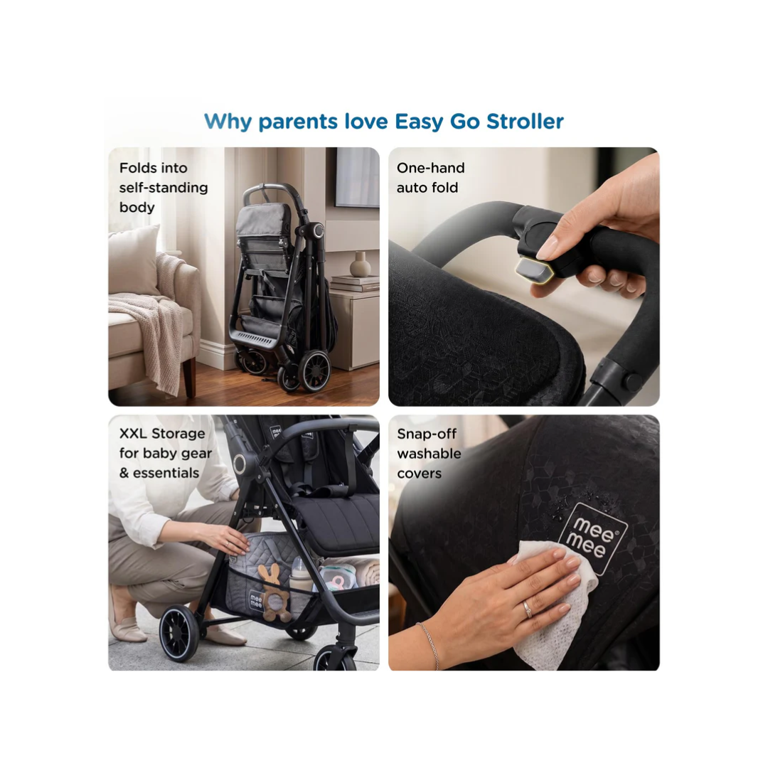 Mee Mee Easy Go Baby Stroller Black - Baby Stroller for 0-12 Months View 7