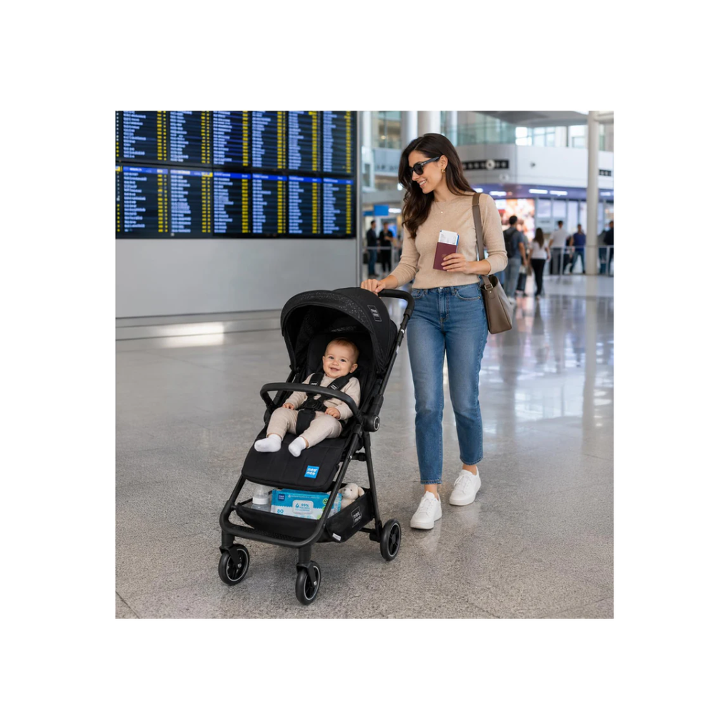 Mee Mee Easy Go Baby Stroller Black - Baby Stroller for 0-12 Months