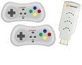 Sameo Micro Genius 2.0 White 8-Bit HDMI Gaming Console 800 Built-in Classic Games Dual Wireless Controllers