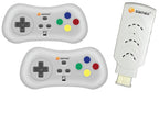 Sameo Micro Genius 2.0 White 8-Bit HDMI Gaming Console 800 Built-in Classic Games Dual Wireless Controllers