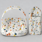 StarAndDaisy Baby Bed Set with Mosquito Net & Sleeping Bag Combo – Travel-Friendly Newborn Bed, Lion Print