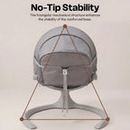 StarAndDaisy Smart Baby Rocker with Bluetooth, 5-Speed Swing, 3 Recline Positions, Music, Mosquito Net & Sunshade – Grey