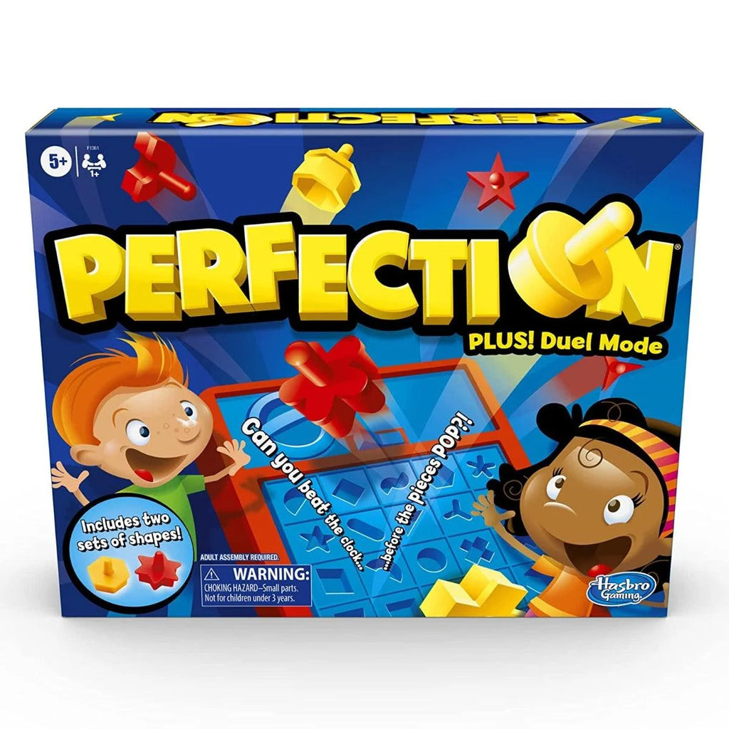 Hasbro Gaming Perfection Plus Board Game – Fast Shape Matching Game with Duel Mode