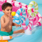 Intex 57144 Candy Zone Playground With Slide With Pump Inflatable Swimming Pool (Multicolor)