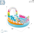 Intex 57144 Candy Zone Playground With Slide With Pump Inflatable Swimming Pool (Multicolor)