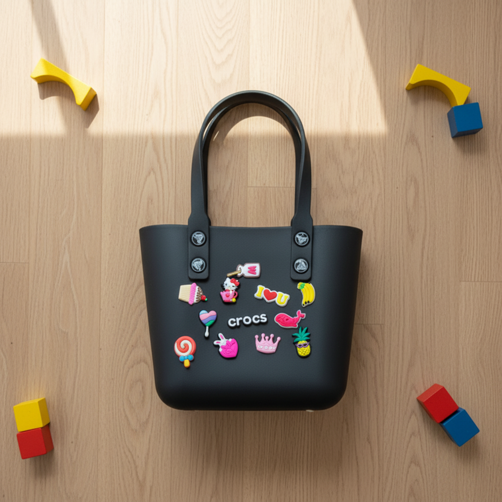 Black Crocs Style Tote Bag