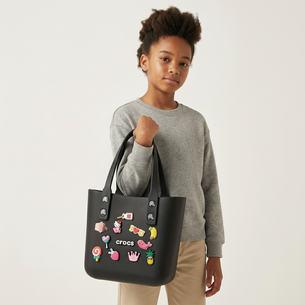 Black Crocs Style Tote Bag