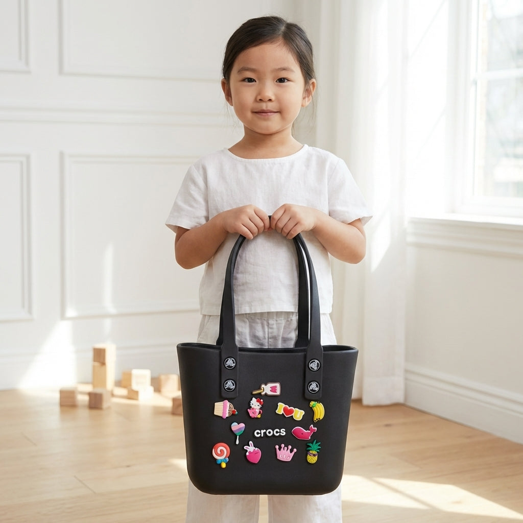 Black Crocs Style Tote Bag