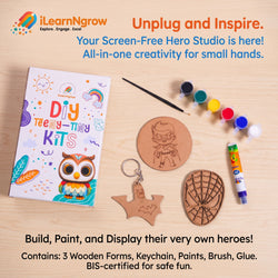 ilearnngrow Teeny Tiny DIY Superhero Painting Kit – 3‑in‑1 Craft Set for Kids