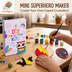 ilearnngrow Teeny Tiny DIY Superhero Painting Kit – 3‑in‑1 Craft Set for Kids